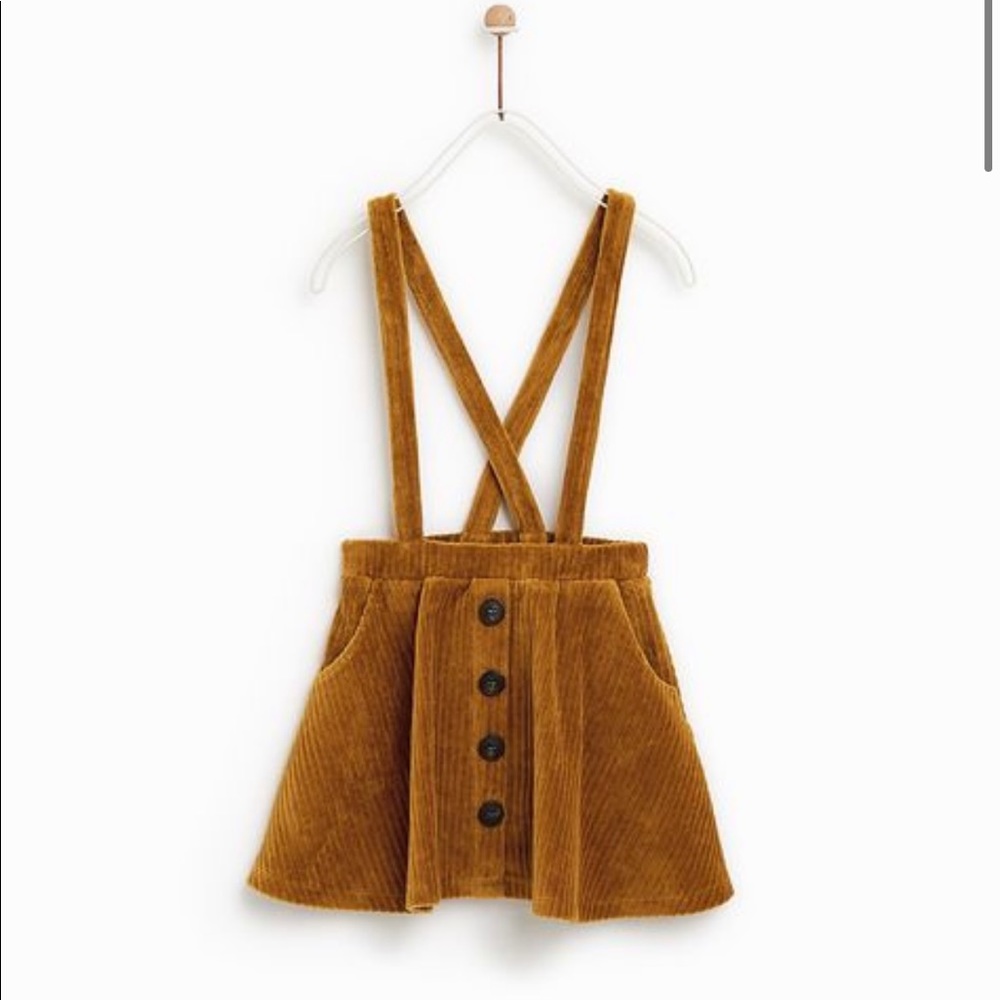 Zara Corduroy skirt with suspenders